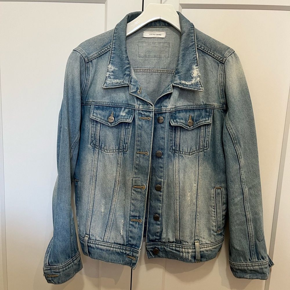 ANINE BING Distressed Denim Jacket